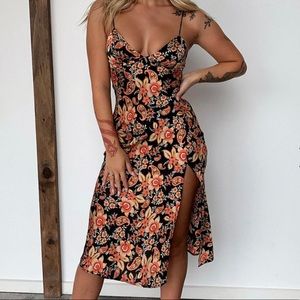 Floral silk dress